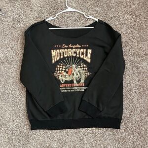 Off-Shoulder Motorcycle sweater